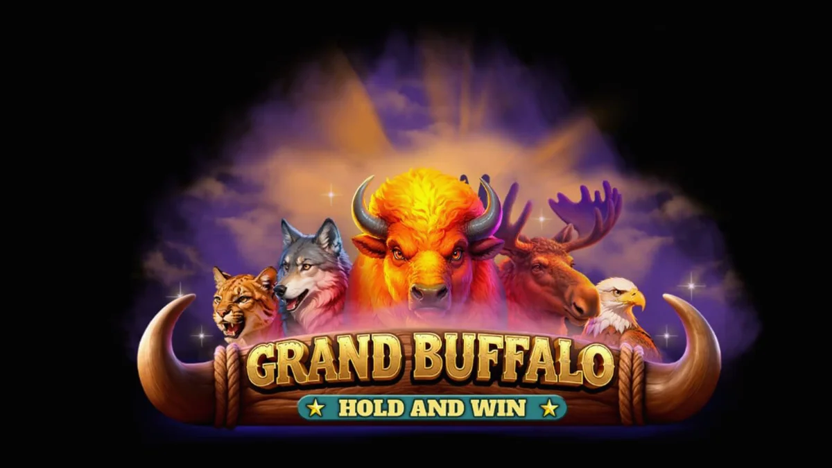 Interface do slot Grand Buffalo Hold and Win com tema de Velho Oeste