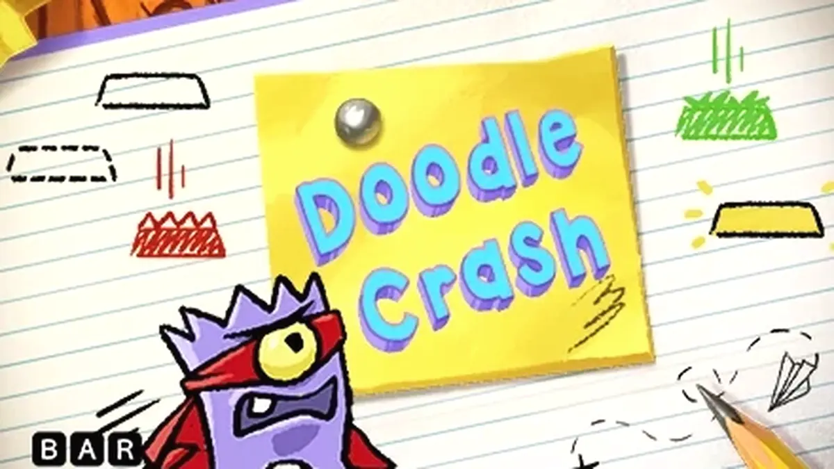 Interface dinâmica do jogo Doodle Crash com foco na mecânica de multiplicador
